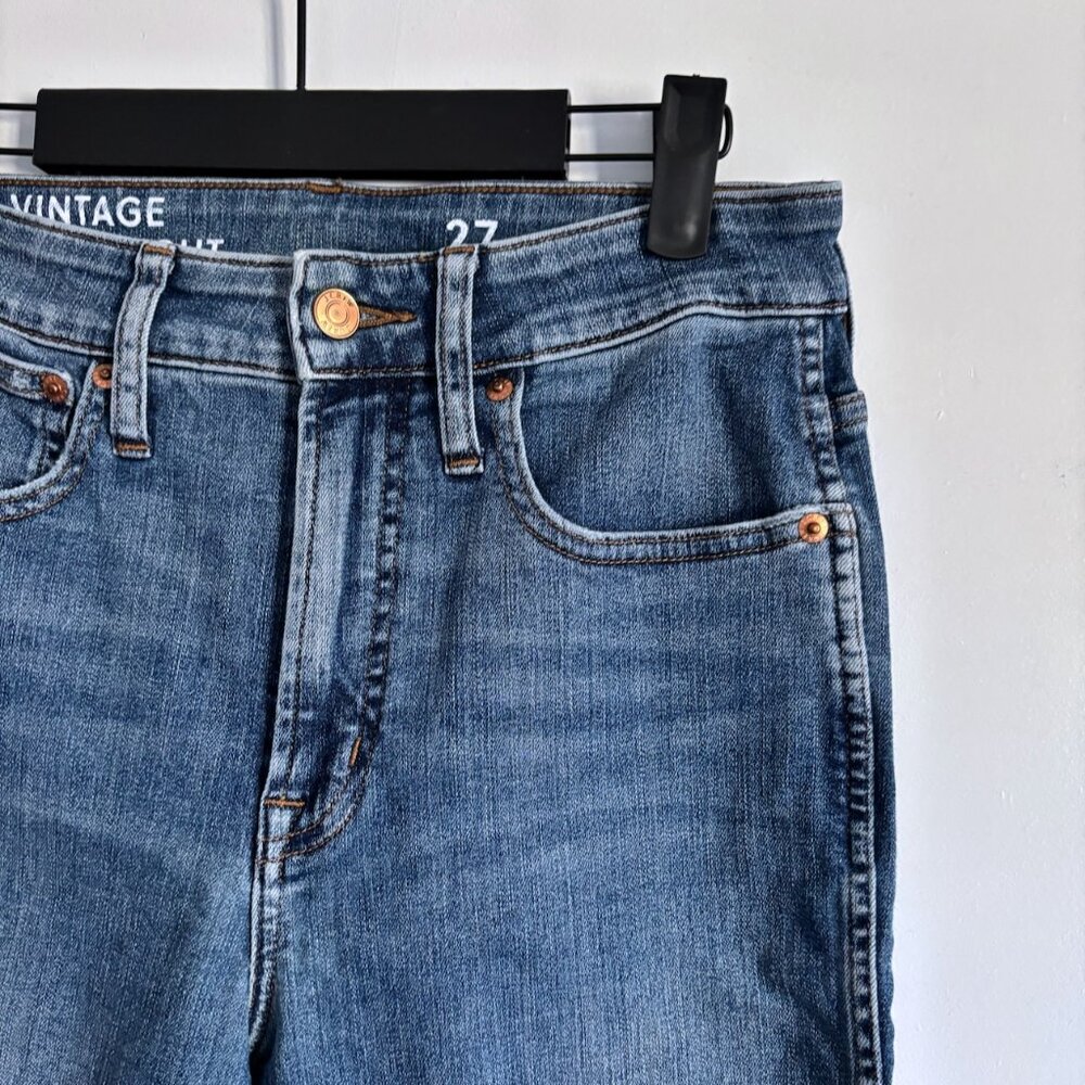 J Crew Curvy Vintage Slim Straight Jean in Medium Light Blue Warm Surf Size 27 - Picture 4 of 11